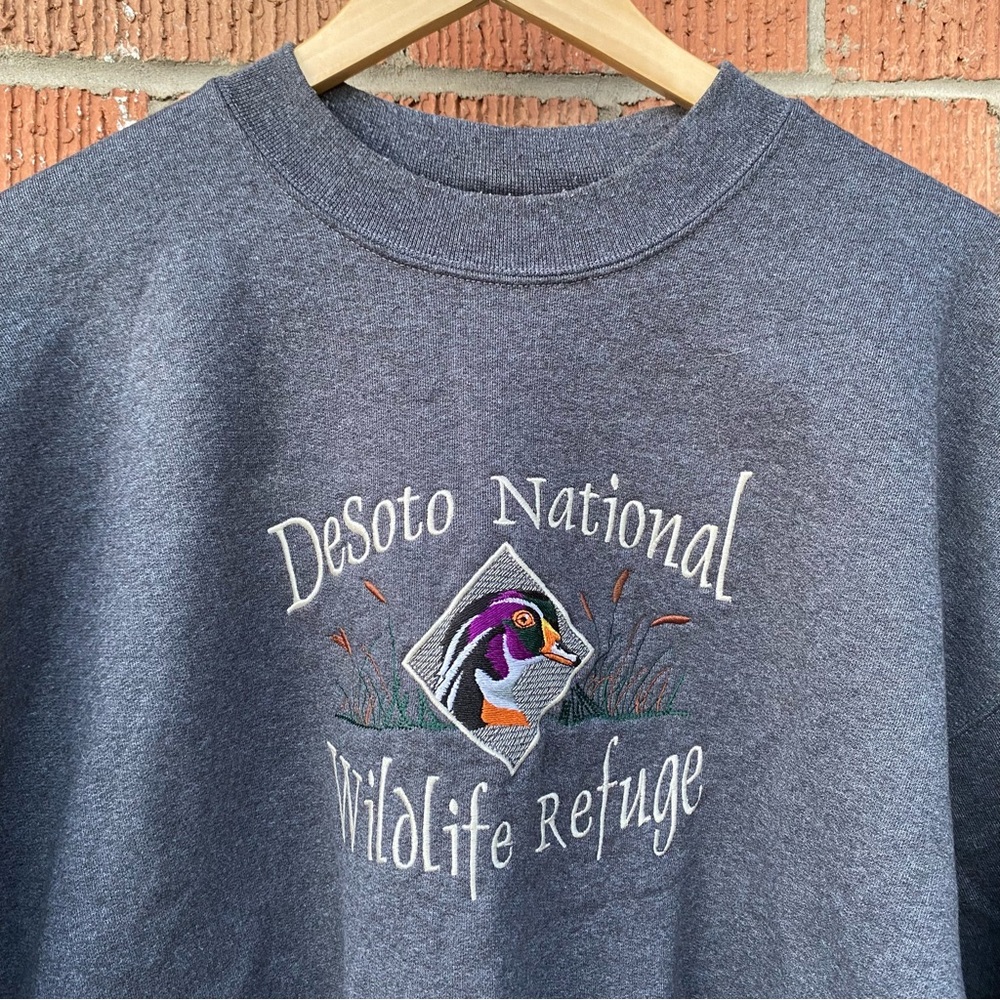 Vintage Desoto National Wildlife Foundation Birds Outdoor Sweatshirt Large